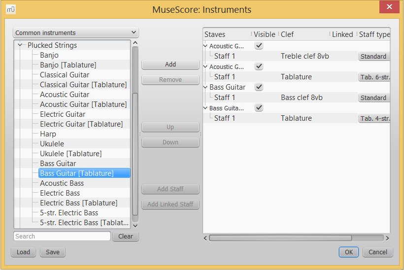 Add instruments to score